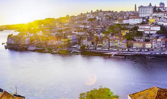 Cityscape & large body of water, Portugal