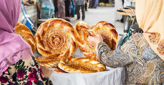 Baked bread in Uzbekistan