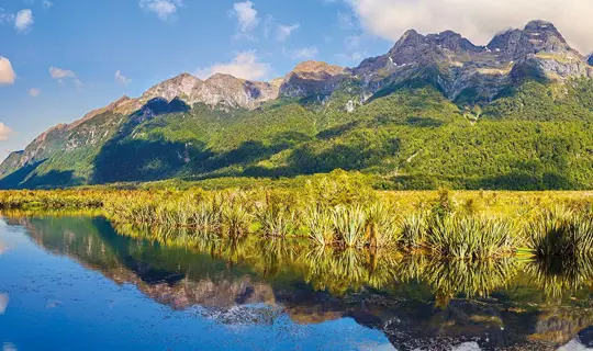 Mountains and river in New Zealand